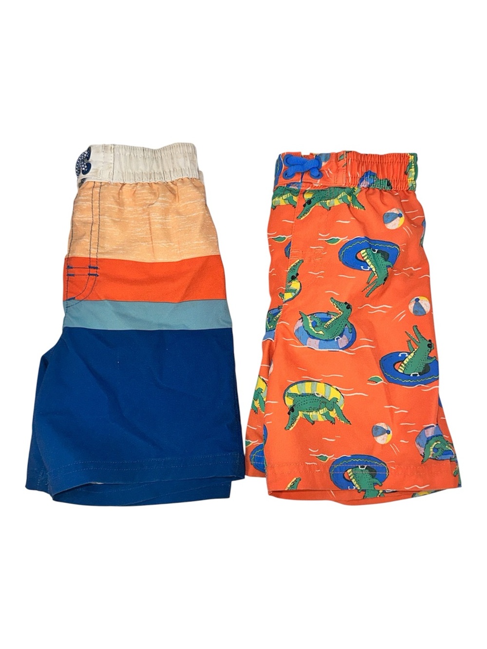 Wonder Nation Swim Trunks (2 Pairs) Alligator Color Block Board Shorts Size 4T